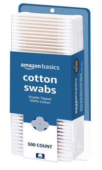 Amazon Basics Cotton Swabs for Personal Hygiene and Baby Care, 500 Count, 1 Pack - 7DAY'S