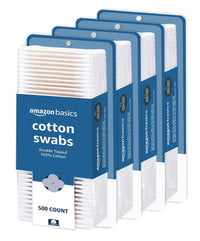 Amazon Basics Cotton Swabs for Personal Hygiene and Baby Care, 500 Count, 1 Pack - 7DAY'S