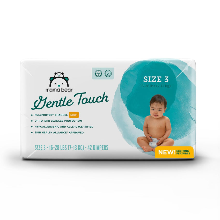 Amazon Brand - Mama Bear Gentle Touch Diapers, Size 5, 132 Count (4 packs of 33) - 7DAY'S