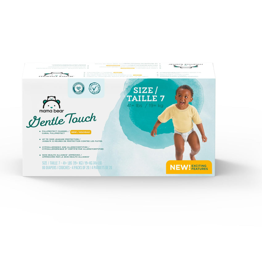 Amazon Brand - Mama Bear Gentle Touch Diapers, Size 5, 132 Count (4 packs of 33) - 7DAY'S