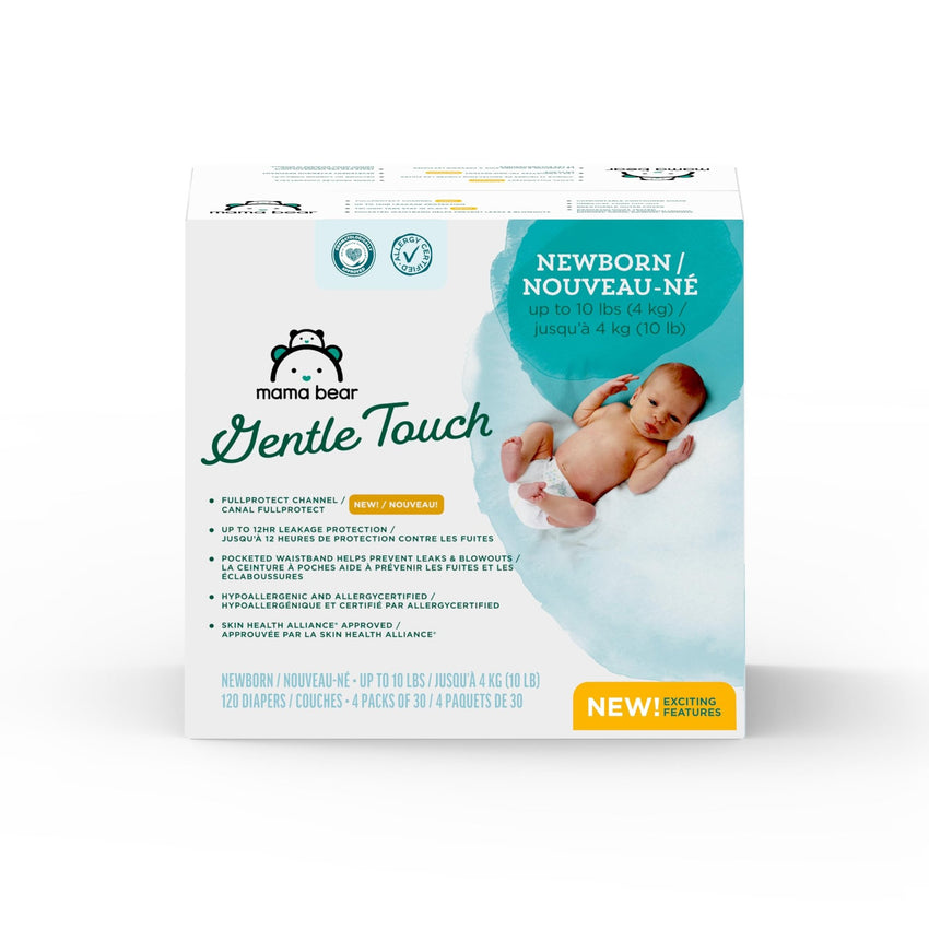 Amazon Brand - Mama Bear Gentle Touch Diapers, Size 5, 132 Count (4 packs of 33) - 7DAY'S