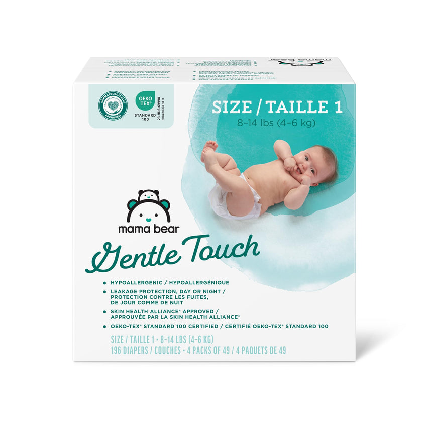 Amazon Brand - Mama Bear Gentle Touch Diapers, Size 5, 132 Count (4 packs of 33) - 7DAY'S