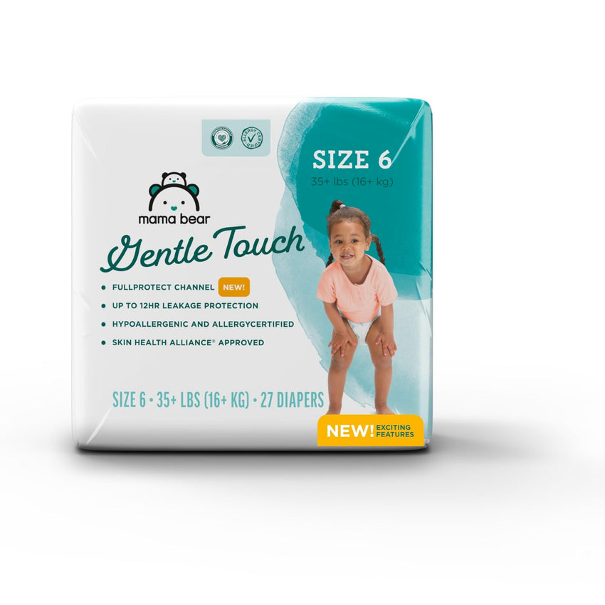 Amazon Brand - Mama Bear Gentle Touch Diapers, Size 5, 132 Count (4 packs of 33) - 7DAY'S