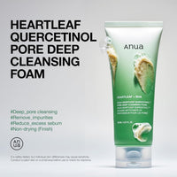 ANUA Heartleaf Quercetinol Pore Deep Cleansing Foam, Facial Cleanser, for Double Cleansing, BHA, Hyaluronic Acid, Glycerin, Face Wash, Blackhead Remover, Korean Skincare (150ml/5.07 fl.oz.) - 7DAY'S