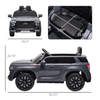 Aosom Chevrolet TAHOE Licensed Kids Ride on Car, 12V Battery Powered Kids Electric Car with Remote Control, Music, Lights, Horn, Suspension for 3 - 6 Years Old, Gray - 7DAY'S