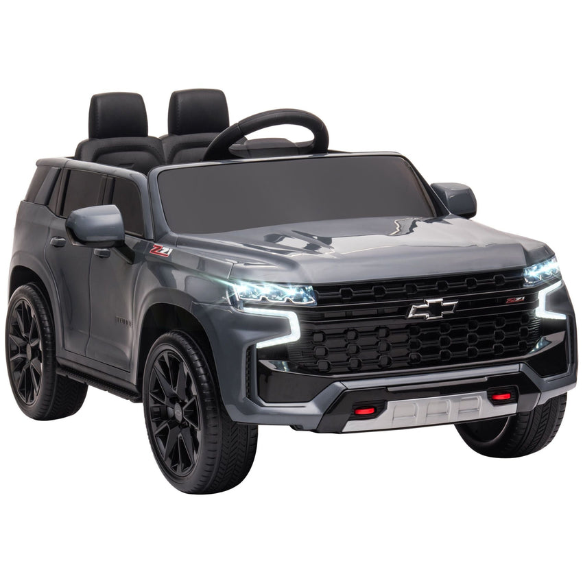Aosom Chevrolet TAHOE Licensed Kids Ride on Car, 12V Battery Powered Kids Electric Car with Remote Control, Music, Lights, Horn, Suspension for 3 - 6 Years Old, Gray - 7DAY'S