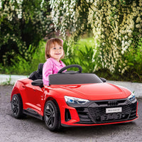 Aosom Kids Ride on Car, 12V Licensed Audi RS E - tron GT 3.1 MPH Electric Car for Kids, Ride - on Toy for Boys and Girls with Remote Control, 4 Wheels with Suspension, Horn, Music, Lights, Red - 7DAY'S