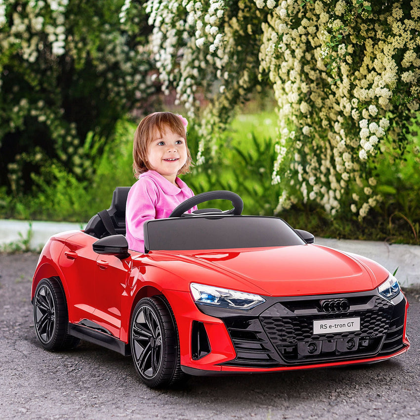 Aosom Kids Ride on Car, 12V Licensed Audi RS E - tron GT 3.1 MPH Electric Car for Kids, Ride - on Toy for Boys and Girls with Remote Control, 4 Wheels with Suspension, Horn, Music, Lights, Red - 7DAY'S