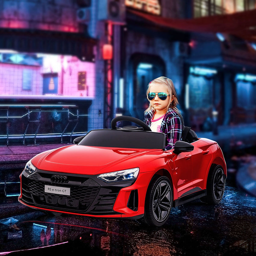 Aosom Kids Ride on Car, 12V Licensed Audi RS E - tron GT 3.1 MPH Electric Car for Kids, Ride - on Toy for Boys and Girls with Remote Control, 4 Wheels with Suspension, Horn, Music, Lights, Red - 7DAY'S