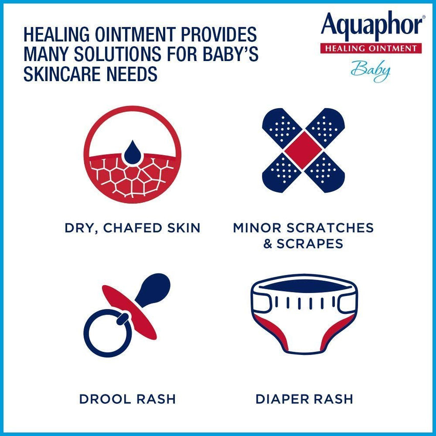 Aquaphor Baby Healing Ointment Advanced Therapy Skin Protectant for Chapped or Dry Skin, Drool Rash and Diaper Rash Ointment, 14 Oz Jar - 7DAY'S