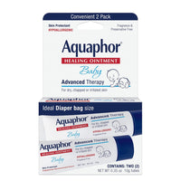 Aquaphor Baby Healing Ointment Advanced Therapy Skin Protectant for Chapped or Dry Skin, Drool Rash and Diaper Rash Ointment, Hypoallergenic Baby Essentials, Travel Size, 0.35 Oz Tube, Pack of 2 - 7DAY'S