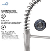 Aqucubic Commercial Single Handle Single Lever Pull Down Sprayer Spring Kitchen Sink Faucet - 7DAY'S