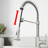 Aqucubic Commercial Single Handle Single Lever Pull Down Sprayer Spring Kitchen Sink Faucet - 7DAY'S