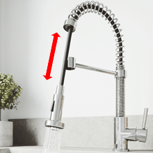 Aqucubic Commercial Single Handle Single Lever Pull Down Sprayer Spring Kitchen Sink Faucet - 7DAY'S