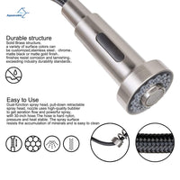 Aqucubic Commercial Single Handle Single Lever Pull Down Sprayer Spring Kitchen Sink Faucet - 7DAY'S