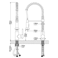 Aqucubic Commercial Single Handle Single Lever Pull Down Sprayer Spring Kitchen Sink Faucet - 7DAY'S