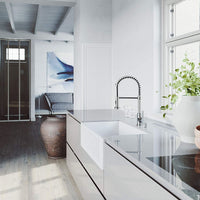 Aqucubic Commercial Single Handle Single Lever Pull Down Sprayer Spring Kitchen Sink Faucet - 7DAY'S