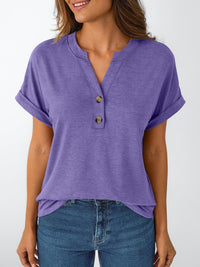 AUTOMET Women's Short Sleeve Shirts Henley Dressy Casual Summer Tops 2025 Trendy Blouses Cute T-Shirts Outfits Clothes - 7DAY'S