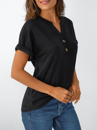 AUTOMET Women's Short Sleeve Shirts Henley Dressy Casual Summer Tops 2025 Trendy Blouses Cute T-Shirts Outfits Clothes - 7DAY'S