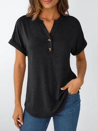 AUTOMET Women's Short Sleeve Shirts Henley Dressy Casual Summer Tops 2025 Trendy Blouses Cute T-Shirts Outfits Clothes - 7DAY'S