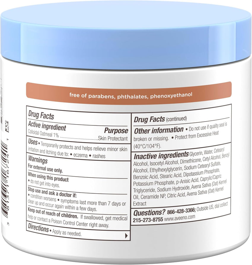 Aveeno Baby Eczema Therapy Nighttime Moisturizing Body Balm, Soothes & Relieves Dry, Itchy Skin from Eczema, HSA/FSA Eligible, Hypoallergenic, Fragrance - & Steroid - Free, 11 oz - 7DAY'S