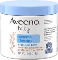 Aveeno Baby Eczema Therapy Nighttime Moisturizing Body Balm, Soothes & Relieves Dry, Itchy Skin from Eczema, HSA/FSA Eligible, Hypoallergenic, Fragrance - & Steroid - Free, 11 oz - 7DAY'S