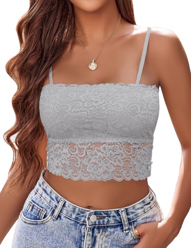 Avidlove Bralettes for Women Lace Spaghetti Strap Tank Top Tube Slim Basic Camisole - 7DAY'S
