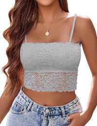 Avidlove Bralettes for Women Lace Spaghetti Strap Tank Top Tube Slim Basic Camisole - 7DAY'S