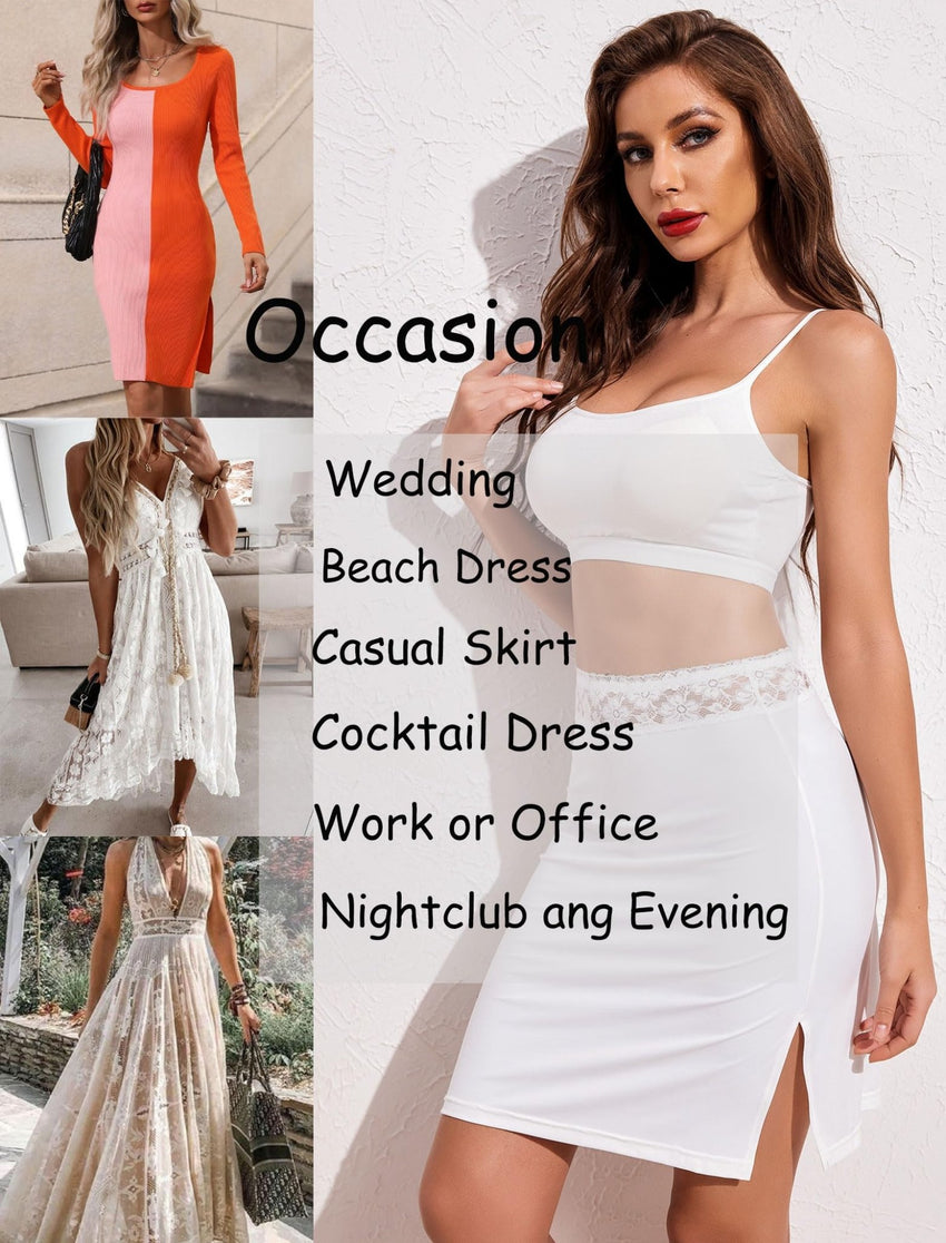 Avidlove Half Slips for Women Underskirt Slip Skirt with Floral Lace Waistband - 7DAY'S