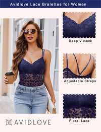 Avidlove Lace Bralette for Women V Neck Camisole Lingerie Spaghetti Strap Tube Slim Tank Top - 7DAY'S