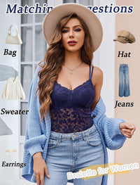 Avidlove Lace Bralette for Women V Neck Camisole Lingerie Spaghetti Strap Tube Slim Tank Top - 7DAY'S