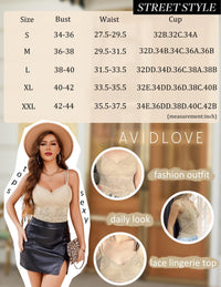 Avidlove Lace Bralette for Women V Neck Camisole Lingerie Spaghetti Strap Tube Slim Tank Top - 7DAY'S