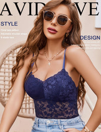 Avidlove Lace Bralette for Women V Neck Camisole Lingerie Spaghetti Strap Tube Slim Tank Top - 7DAY'S
