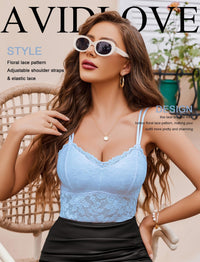 Avidlove Lace Bralette for Women V Neck Camisole Lingerie Spaghetti Strap Tube Slim Tank Top - 7DAY'S
