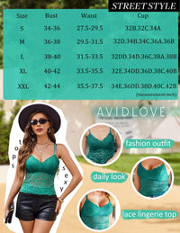 Avidlove Lace Bralette for Women V Neck Camisole Lingerie Spaghetti Strap Tube Slim Tank Top - 7DAY'S