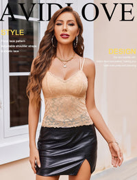 Avidlove Lace Bralette for Women V Neck Camisole Lingerie Spaghetti Strap Tube Slim Tank Top - 7DAY'S