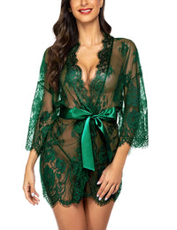 Avidlove Women's Lace Kimono Robe Babydoll Lingerie Mesh Nightgown S - 5XL - 7DAY'S