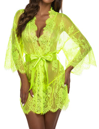 Avidlove Women's Lace Kimono Robe Babydoll Lingerie Mesh Nightgown S - 5XL - 7DAY'S