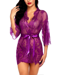Avidlove Women's Lace Kimono Robe Babydoll Lingerie Mesh Nightgown S - 5XL - 7DAY'S