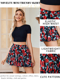 Avidlove Women's Pleated Skater Skirt Basic Casual High Waisted Ruffles Flared Mini Lingerie Skirts - 7DAY'S