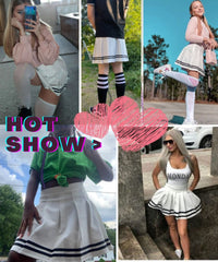Avidlove Womens Pleated Skirt School Uniform Skirt Mini Skirt Pleated Cheer Skirt - 7DAY'S