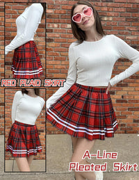 Avidlove Womens Pleated Skirt School Uniform Skirt Mini Skirt Pleated Cheer Skirt - 7DAY'S