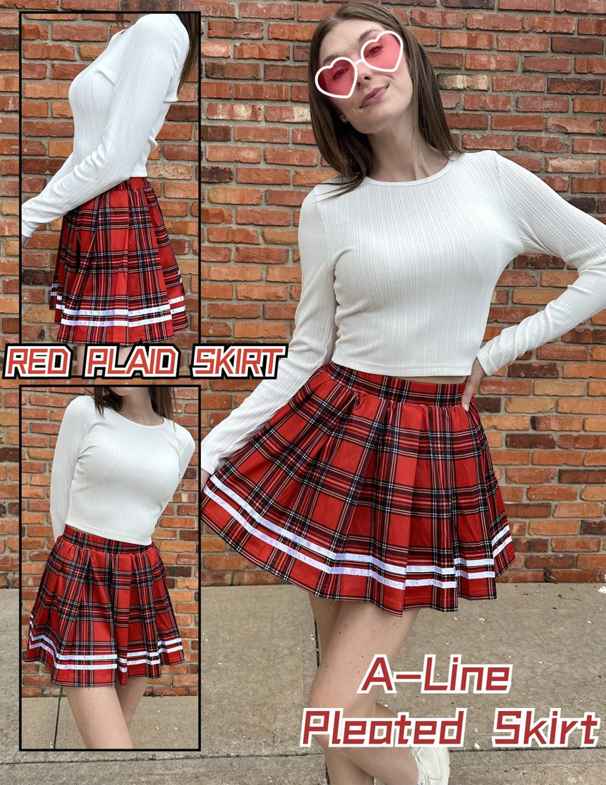 Avidlove Womens Pleated Skirt School Uniform Skirt Mini Skirt Pleated Cheer Skirt - 7DAY'S