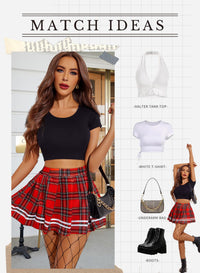 Avidlove Womens Pleated Skirt School Uniform Skirt Mini Skirt Pleated Cheer Skirt - 7DAY'S