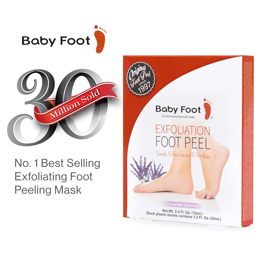 Baby Foot Original Exfoliation Foot Peel - Callus Remover for Rough Cracked, Dry Feet, Dead Skin Removal - Foot Peeling Mask for Baby Soft Feet - Spa Experience at Home & Gift Ideas - Lavender Scented - 7DAY'S