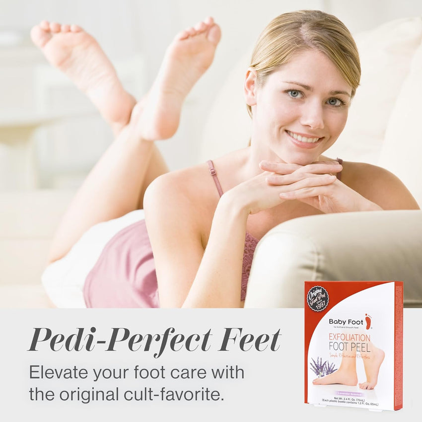 Baby Foot Original Exfoliation Foot Peel - Callus Remover for Rough Cracked, Dry Feet, Dead Skin Removal - Foot Peeling Mask for Baby Soft Feet - Spa Experience at Home & Gift Ideas - Lavender Scented - 7DAY'S