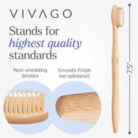 Bamboo Toothbrushes Medium Bristles 10 Pack - BPA Free Medium Bristles Toothbrushes for Adults | Eco - Friendly, Compostable & Biodegradable Toothbrush | Natural Wooden Toothbrushes - 7DAY'S