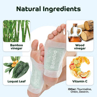 Bandoo Original Deep Cleansing Foot Pads | Rana Pads | Premium Natural Bamboo Foot Pads | Japanese Pads | Cleanse, Moisturize & Energize | for Men & Women | 10 Pads - 7DAY'S