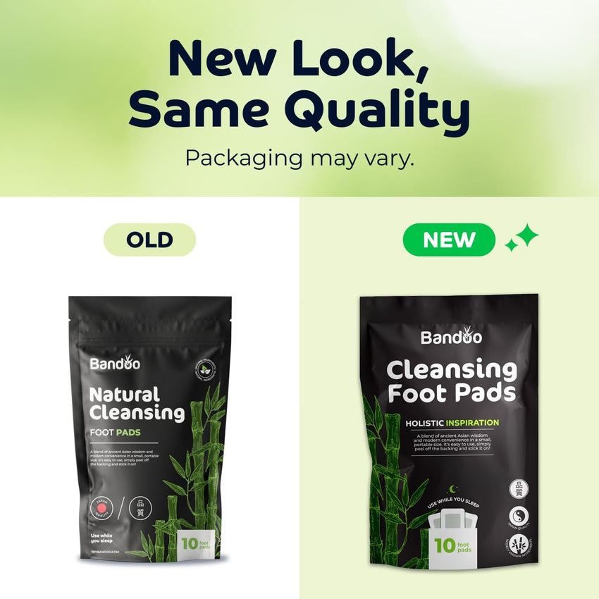 Bandoo Original Deep Cleansing Foot Pads | Rana Pads | Premium Natural Bamboo Foot Pads | Japanese Pads | Cleanse, Moisturize & Energize | for Men & Women | 10 Pads - 7DAY'S