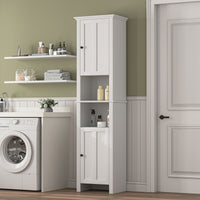 Bathroom Floor Storage Cabinet with 2 Doors Living Room Wooden Cabinet with 6 Shelves 15.75 x 11.81 x 66.93 inch - 7DAY'S